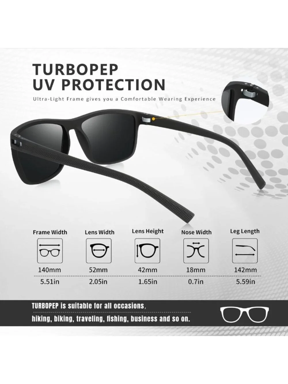 Lightweight Polarized Sunglasses for Men & Women | UV Protection, Stylish Frame